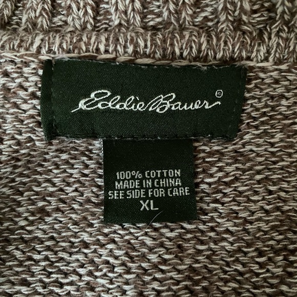 Eddie Bauer Zip-Up Sweater Brown Size XL - Picture 10 of 15
